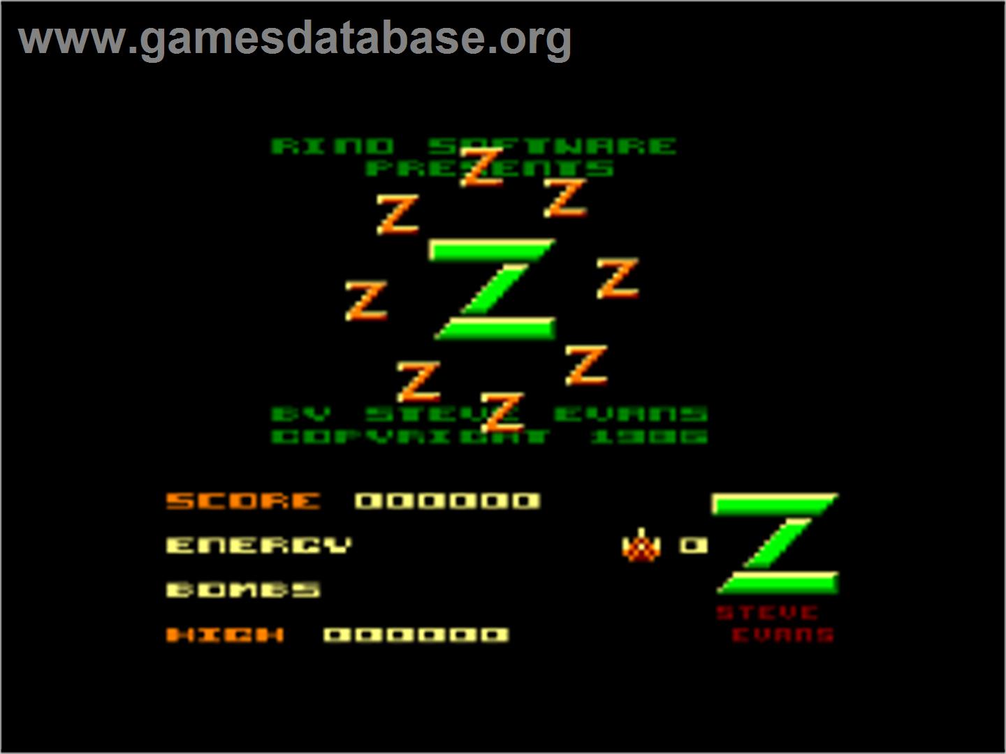 Z - Amstrad CPC - Artwork - Title Screen